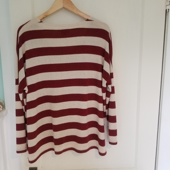 Women's Striped Pullover Top - Picture 2 of 3